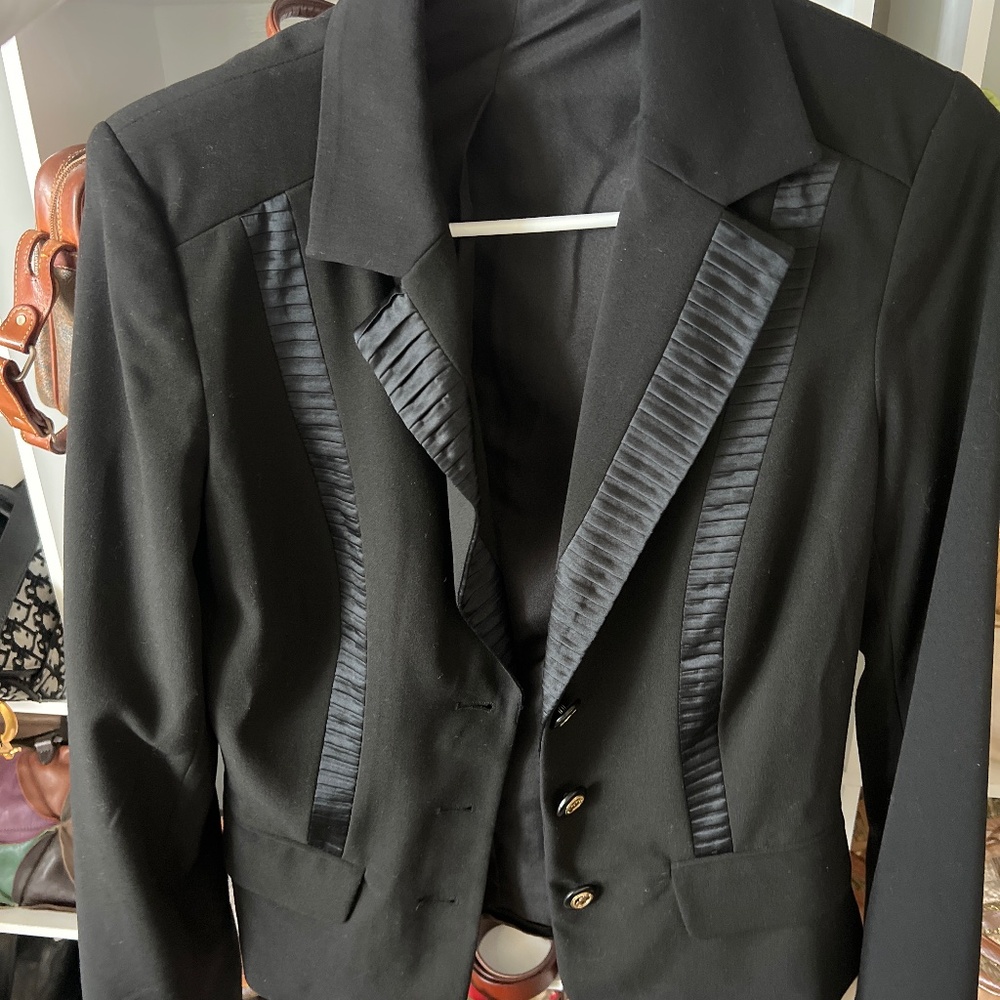 Vintage Cache Black Blazer With silk details